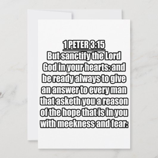 1 Petrus 3:15 Statenvertaling Bijbelvers Kaart (Achterkant)