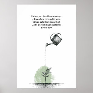 1 Petrus 4:10 Bijbeltekst Christelijk geloof Muurk Poster