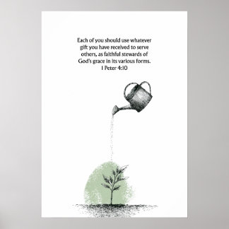 1 Petrus 4:10 Bijbeltekst Christelijk geloof Muurk Poster