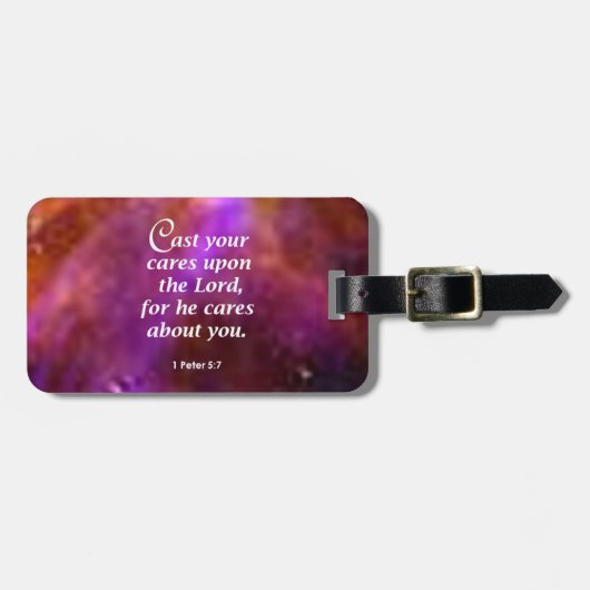 1 Petrus 5:7 Bagagelabel (Voorkant horizontaal)