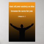1 Petrus 5:7 Bijbel Verse Aanmoediging Poster (Voorkant)