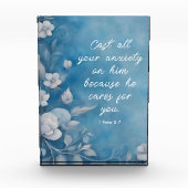 1 Petrus 5:7 Bijbelvers Afbeelding Fotoblokken (Voorkant)