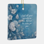 1 Petrus 5:7 Bijbelvers Afbeelding Keramisch Ornament (Rechts)