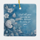 1 Petrus 5:7 Bijbelvers Afbeelding Keramisch Ornament (Voorkant)