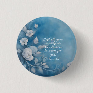 1 Petrus 5:7 Bijbelvers Afbeelding Ronde Button 3,2 Cm