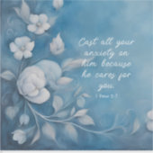 1 Petrus 5:7 Bijbelvers Afbeelding Sticker (Voorkant)