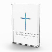 1 Petrus 5:7 Minimalistisch kruis Fotoblokken (Rechts)