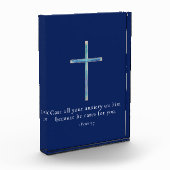 1 Petrus 5:7 Minimalistisch kruis Fotoblokken (Links)