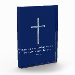 1 Petrus 5:7 Minimalistisch kruis Fotoblokken