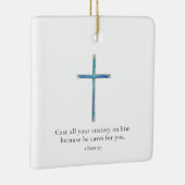 1 Petrus 5:7 Minimalistisch kruis Keramisch Ornament (Rechts)