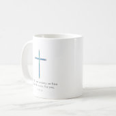 1 Petrus 5:7 Minimalistisch Kruis Koffiemok (Voorkant links)