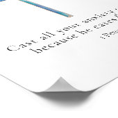 1 Petrus 5:7 Minimalistisch kruis Poster (Hoek)