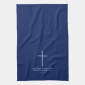 1 Petrus 5:7 Minimalistisch Kruis Theedoek (Verticaal)