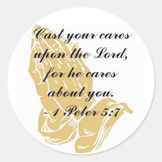1 Petrus 5:7 Sticker (Voorkant)