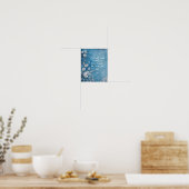 1 Petrus 5:7 “Werp Al Uw Zorgen” Blauwe Bloemen Poster (Keuken)