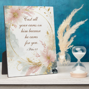 1 Petrus 5:7 Werp al uw zorgen op Hem, Bijbelvers Fotoplaat