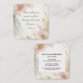 1 Petrus 5:7 Werp al uw zorgen op Hem, Bijbelvers Vierkante Visitekaartje (Voorkant / Achterkant)