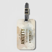 1 Petrus 5:7 Werp uw bezorgdheid op Hem, Bijbelver Bagagelabel (Voorkant (verticaal))