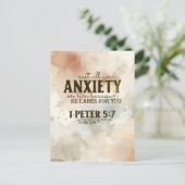 1 Petrus 5:7 Werp uw bezorgdheid op Hem, Bijbelver Briefkaart (Staand voorkant)