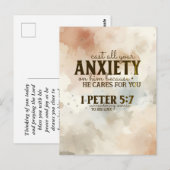 1 Petrus 5:7 Werp uw bezorgdheid op Hem, Bijbelver Briefkaart (Voorkant / Achterkant)