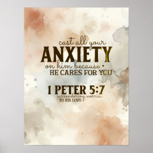 1 Petrus 5:7 Werp uw bezorgdheid op Hem, Bijbelver Poster