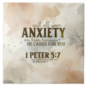 1 Petrus 5:7 Werp uw bezorgdheid op Hem, Bijbelver Tegeltje (Voorkant)