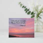 1 Petrus 5:7 Werpt al uw zorgen op Hem Briefkaart (Staand voorkant)