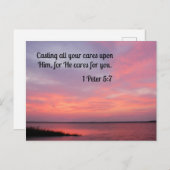 1 Petrus 5:7 Werpt al uw zorgen op Hem Briefkaart (Voorkant / Achterkant)