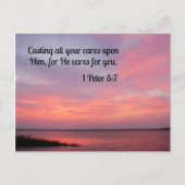 1 Petrus 5:7 Werpt al uw zorgen op Hem Briefkaart (Voorkant)