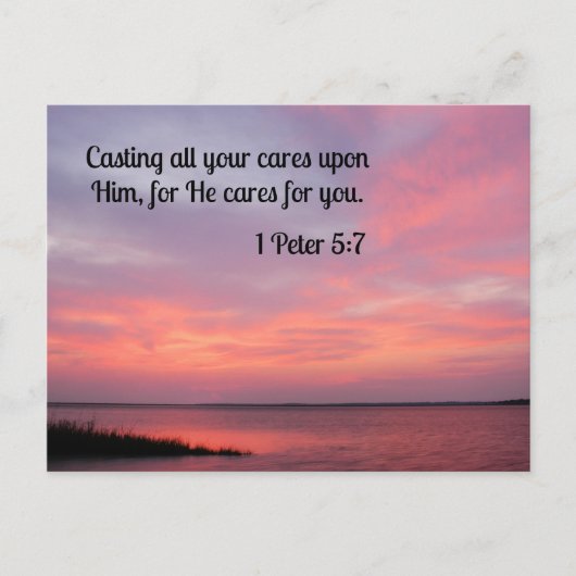 1 Petrus 5:7 Werpt al uw zorgen op Hem Briefkaart (Voorkant)