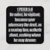1 Petrus 5:8 KJV Bijbel Verse Vierkante Visitekaartje (Voorkant)
