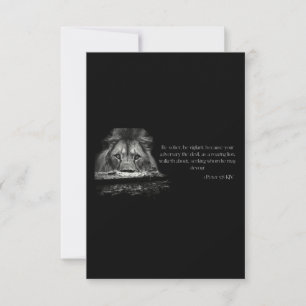 1 Petrus 5:8 KJV Bijbelvers Groet Kaart