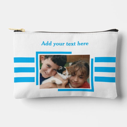 1 photo add text blue white etui (Voorkant)