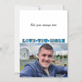 1 photo add text love you blue magnetic card magnetische uitnodiging (Voorkant)