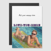 1 photo add text love you purple magnetic card magnetische uitnodiging (Voorkant / Achterkant)
