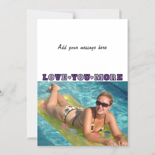 1 photo add text love you purple magnetic card magnetische uitnodiging (Voorkant)