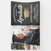 1 Photo Chalkboard Black Gold Afstuderen Spandoek (Verticaal)