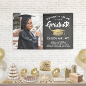 1 Photo Chalkboard Black Gold Afstuderen Spandoek