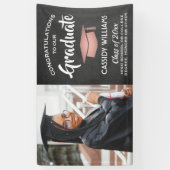 1 Photo Chalkboard roze zwart Afstuderen Spandoek (Verticaal)