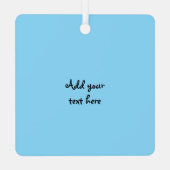 1 photo custom text keepsake blue metalen ornament (Achterkant)