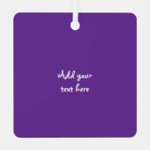 1 photo custom text keepsake purple metalen ornament (Achterkant)