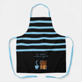 1 photo dog coffee lover stripes black blue schort (Voorkant)