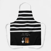 1 photo dog coffee lover stripes black white schort (Voorkant)