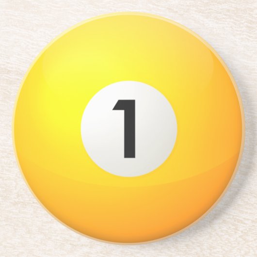 1 Pool Gele Bal Onderzetters (Voorkant)