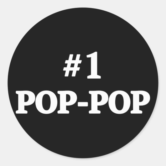1 Pop Pop Opa Pop Pop Ronde Sticker (Voorkant)