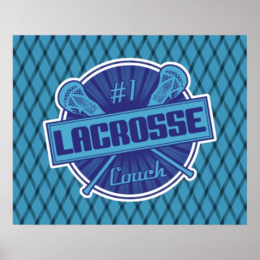 #1 Poster Lacrosse Coach Print (Voorkant)
