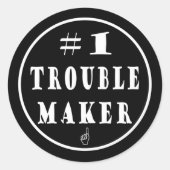 #1 Probleemmaker Ronde Sticker (Voorkant)