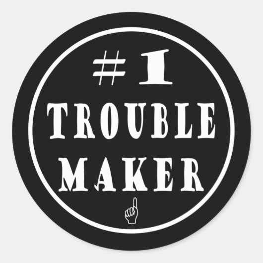 #1 Probleemmaker Ronde Sticker (Voorkant)
