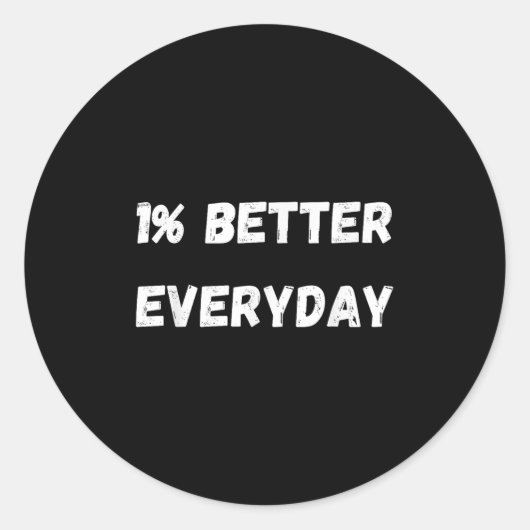 1% procent beter elke dag - Groeimotivatie MI Ronde Sticker (Voorkant)
