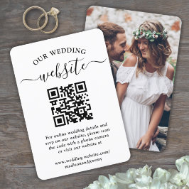 1 QR-code Trouwwebsite Elegante Foto Bijlage RSVP Kaartje